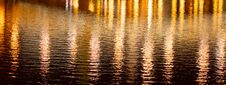 Light Of Lanterns On The Smooth Surface Of Water At Night As A Background Stock Images