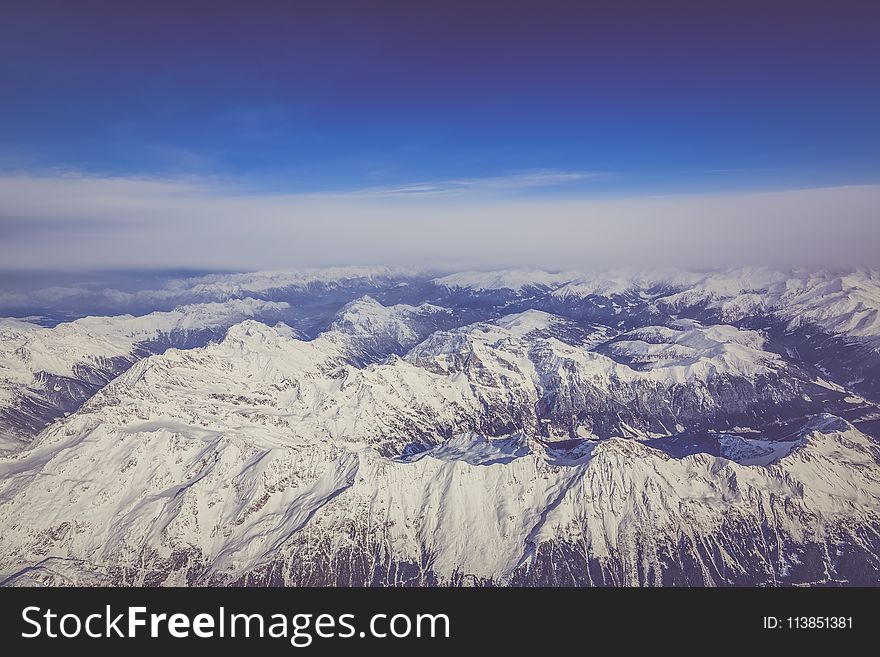 Aerial Photography Of White Mountains