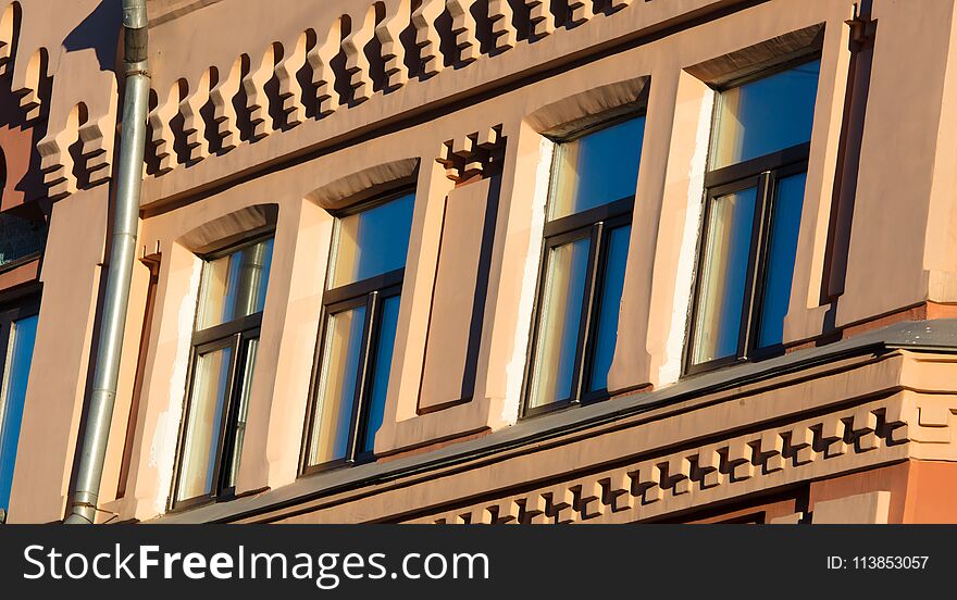 Windows in the building as a background