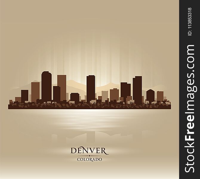 Denver Colorado skyline city silhouette Background vector illustration