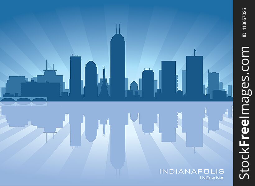 Indianapolis, Indiana city skyline Background vector illustration. Indianapolis, Indiana city skyline Background vector illustration