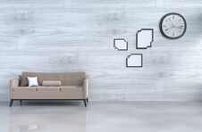 Loft Grey-White Living Room Decor With Sofa Royalty Free Stock Images Loft Grey-White Living Room Decor With Sofa Royalty Free Stock Images