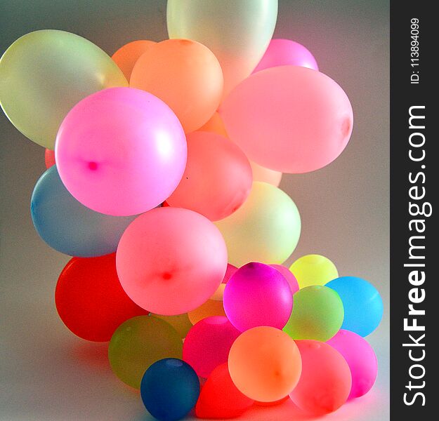 Balloons. Blowing, little.
