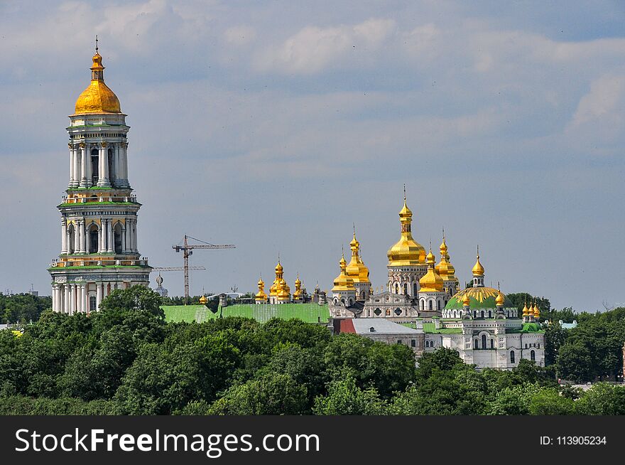 Aerial view of the Kiev Cave Monastery in Kiev, Ukraine.