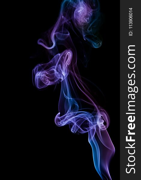 Blue Smoke On Black Background