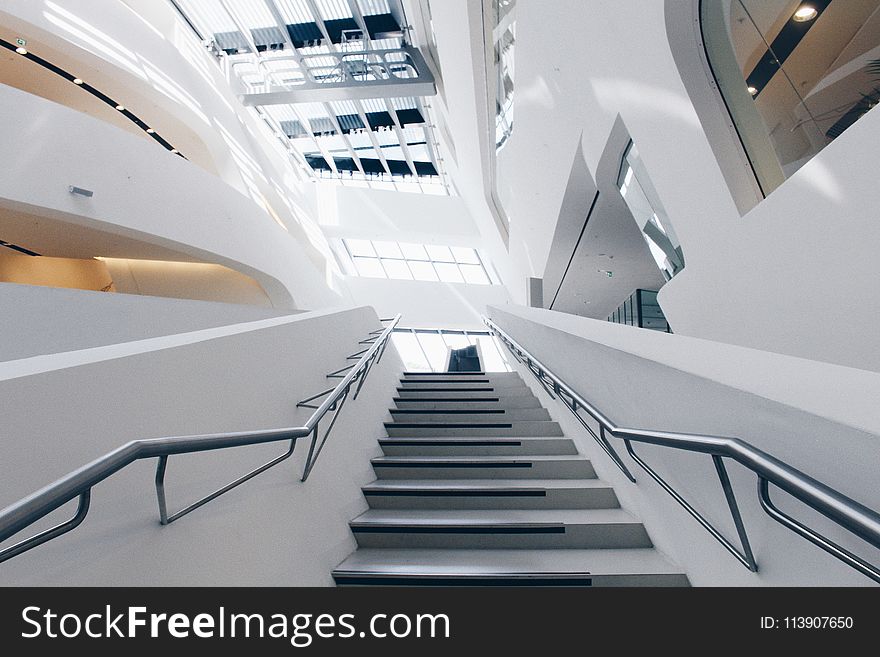 Agricultural Photography of Gray Metal Stairs