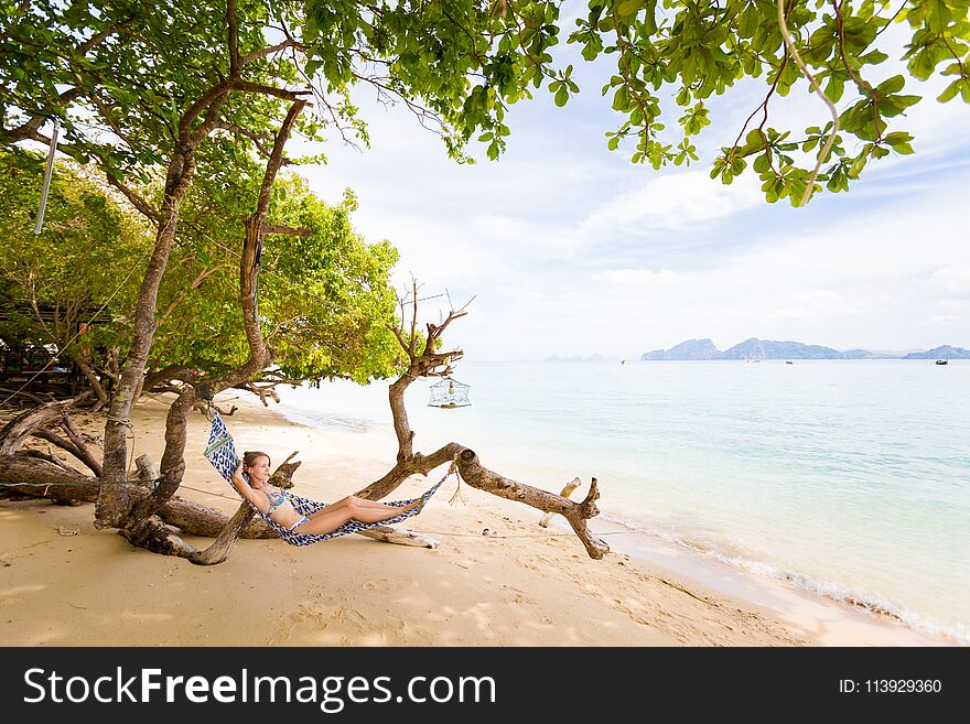 Tourist in hammock Koh Kradan