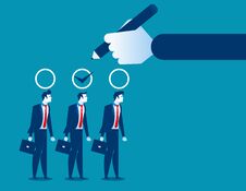 Business Manager Hand Selection Man Appropriate Candidate. Concept Business Best Candidate Vector Illustration. Royalty Free Stock Images Business Manager Hand Selection Man Appropriate Candidate. Concept Business Best Candidate Vector Illustration. Royalty Free Stock Images