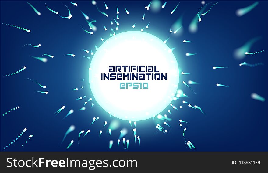 Abstract vector artificial insemination background. Reproduction science concept