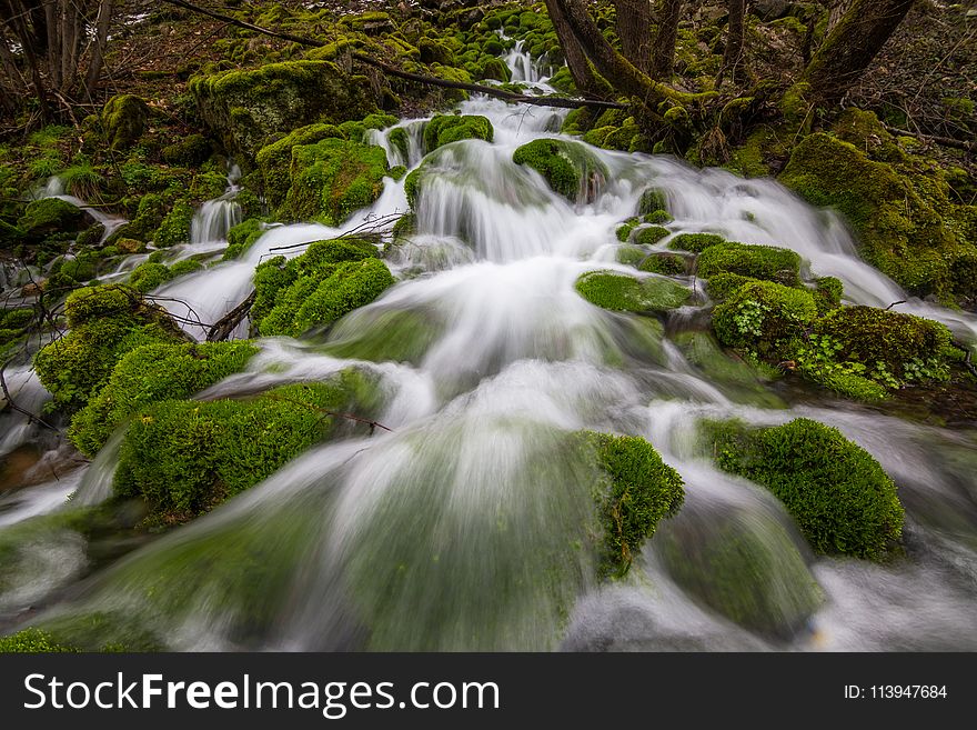 Time-lapse Photography Of Water Fall