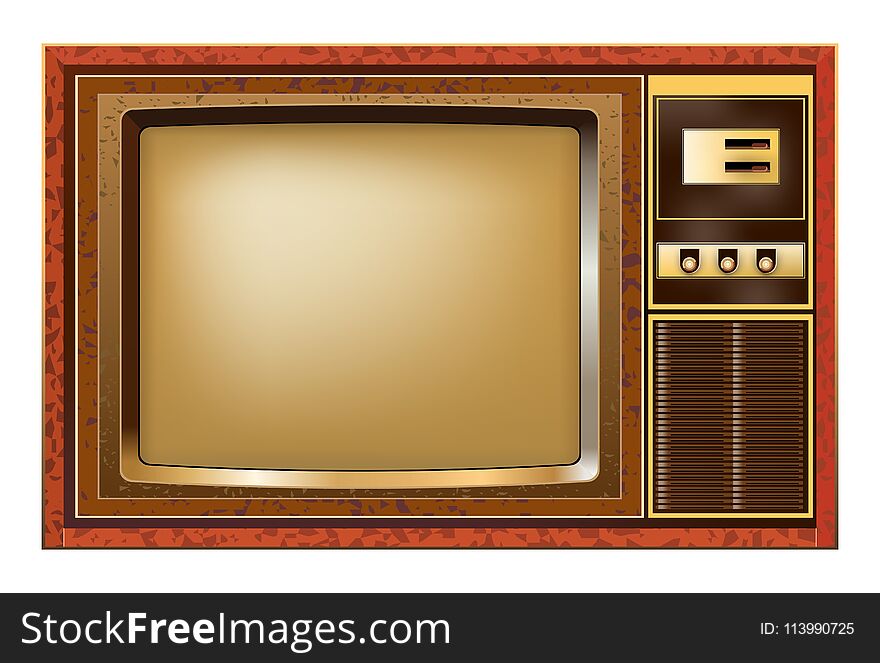 Retro tv, vector illustration isolated on white.