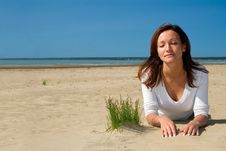 Girl Laying On A Beach-5 Stock Photo Girl Laying On A Beach-5 Stock Photo