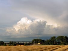 Dramatic Clouds Over A Field Royalty Free Stock Photography Dramatic Clouds Over A Field Royalty Free Stock Photography