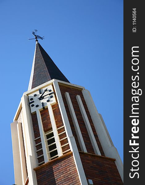 A church tower with clock