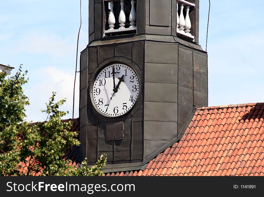 Townhall clock in Tartu, Estonia