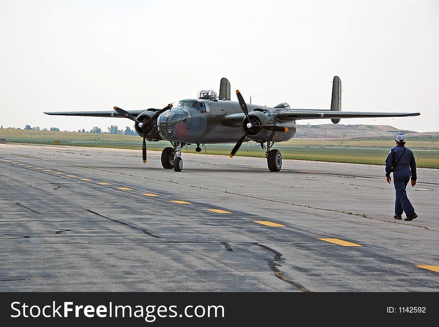 Restored B-25 mitchell worl war bomber. Restored B-25 mitchell worl war bomber