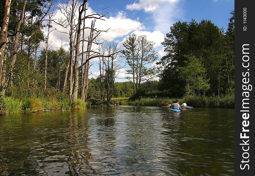Summer, river canoing