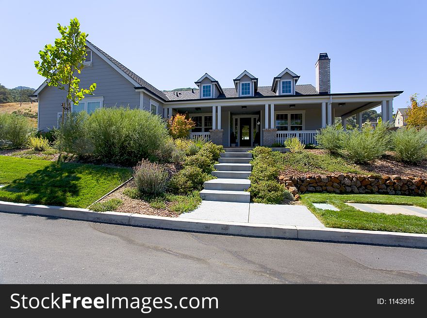 Exterior shot of a large luxurious home.