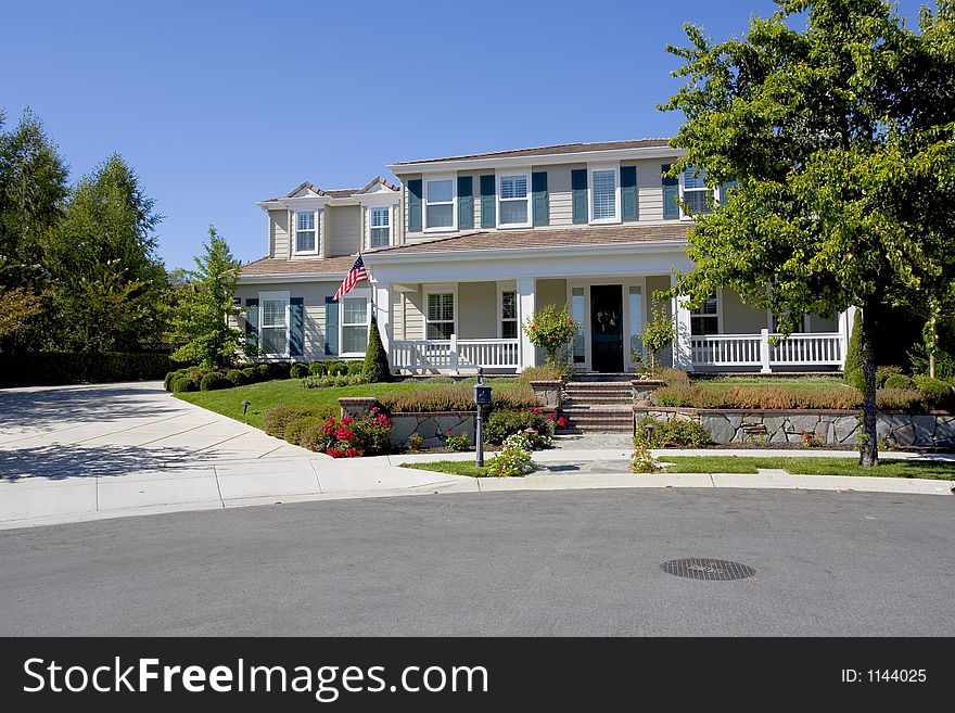 Exterior shot of a large luxurious home.