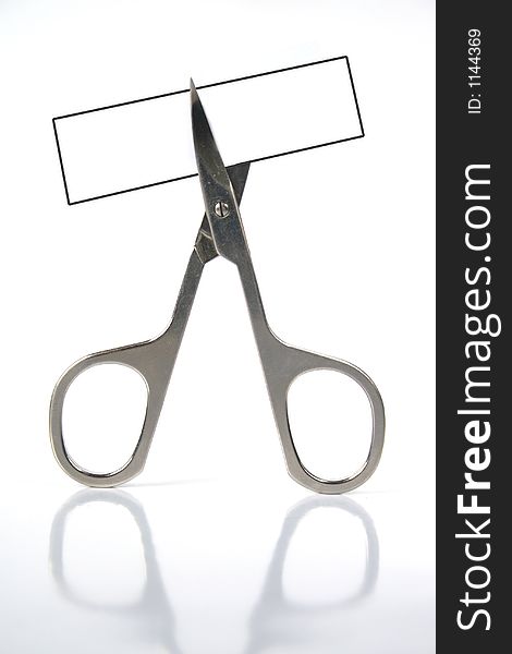 Scissor cut. Blank tag, add your own text