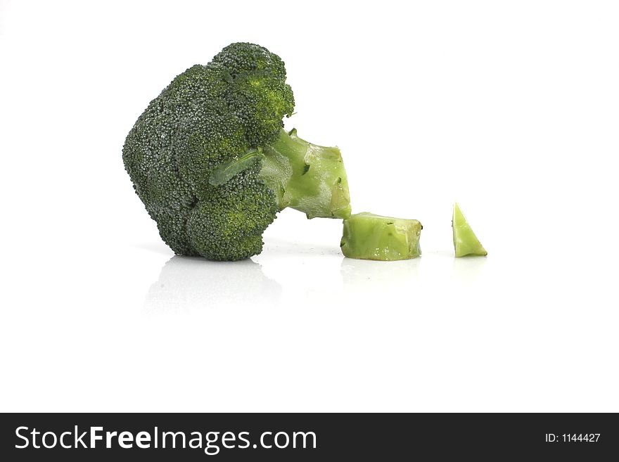 Isolated Cut brocoli on white background