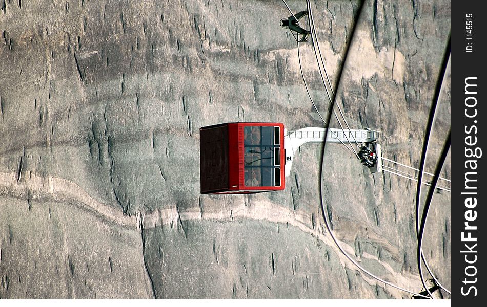Photographed ski lift at mountain area in Georgia.