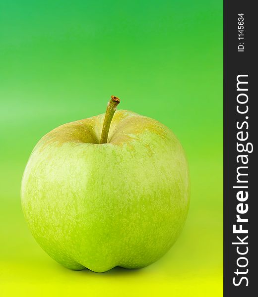 Apple with gradient background.