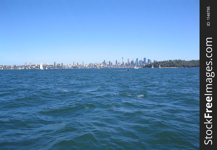 View on Sydney from Port Jackson. View on Sydney from Port Jackson