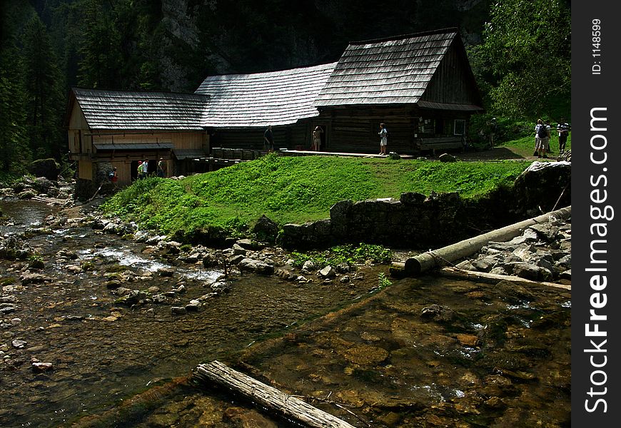 Wooden water mill