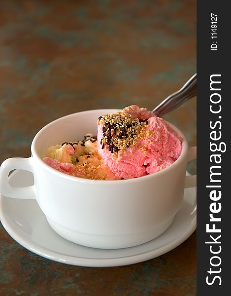 Ice cream on cup - still life shoot