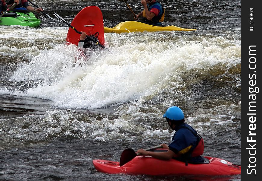 Capsized River Kayak