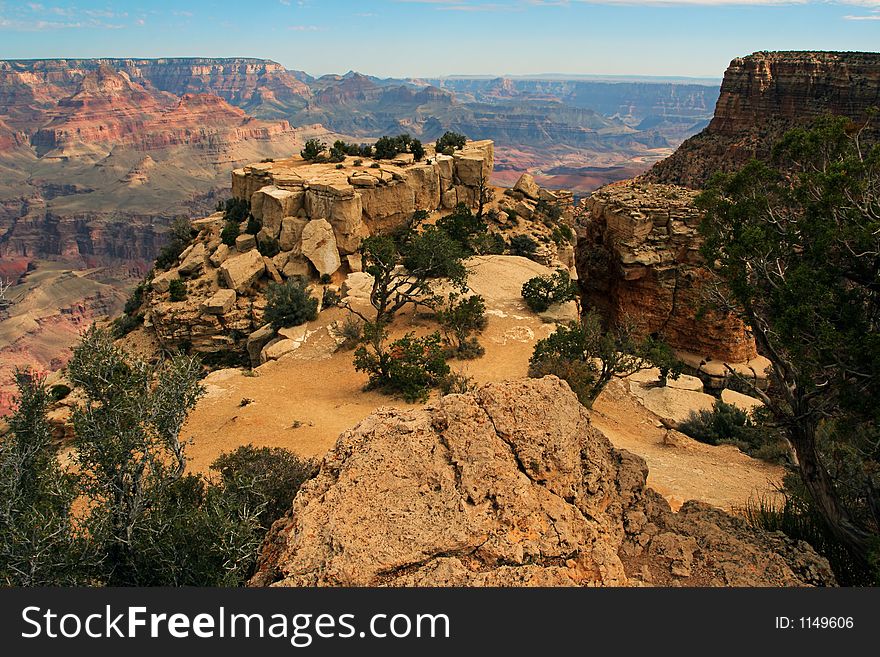 Grand Canyon National Park, Arizona; scenic overlook. Grand Canyon National Park, Arizona; scenic overlook