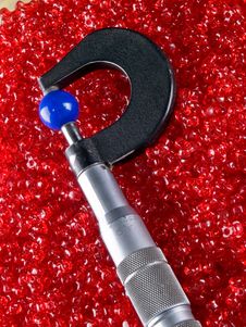 Micrometer With Beads And Balls Stock Image Micrometer With Beads And Balls Stock Image