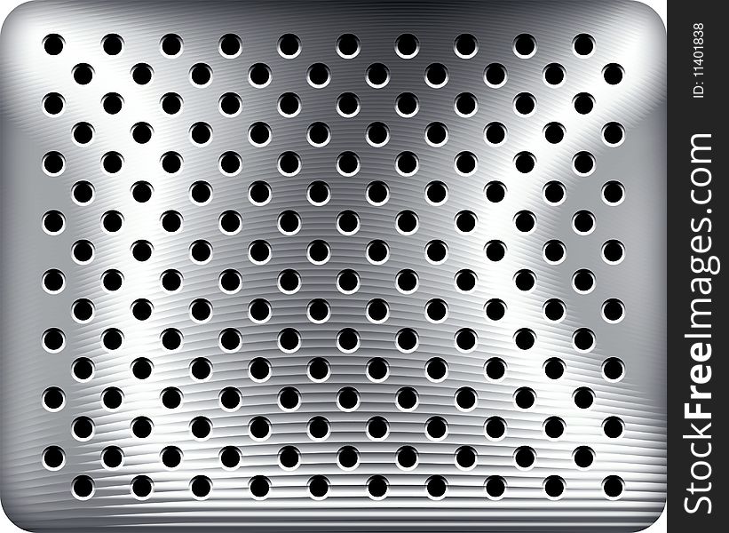 Punched aluminium metal plate with reflections. Punched aluminium metal plate with reflections