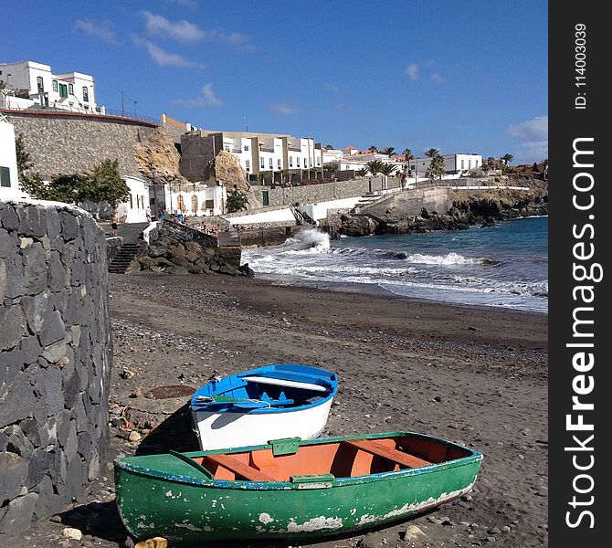 Boats and beach in Tenerife