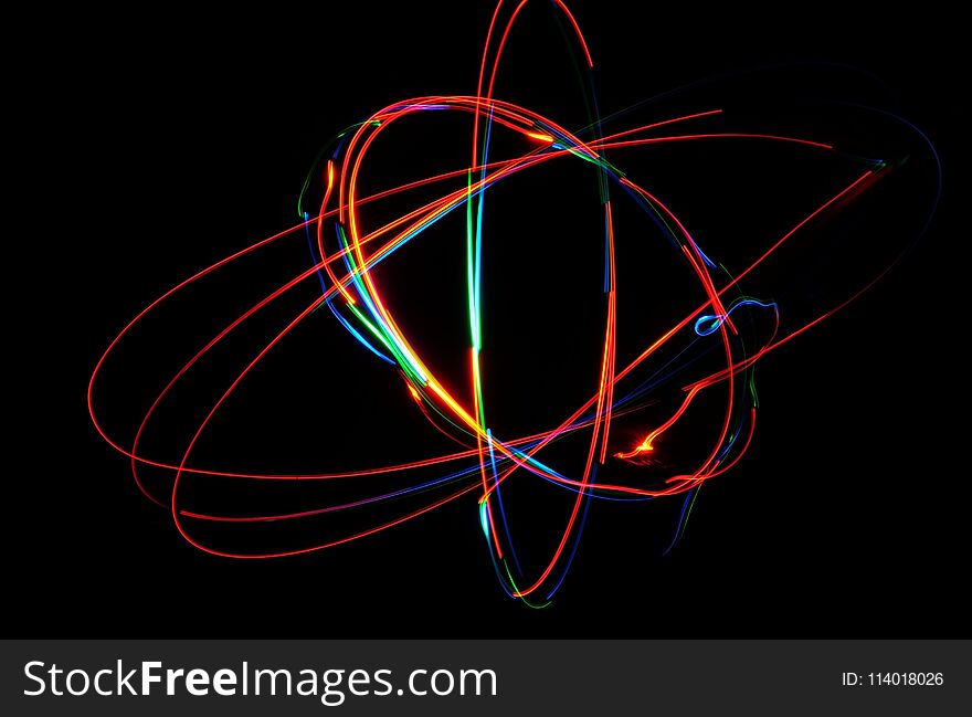 Atom shaped multicolor LED physiogram. Atom shaped multicolor LED physiogram.
