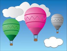 Colorful Hot Air Balloons Flying In The Cloudy Sky Stock Image Colorful Hot Air Balloons Flying In The Cloudy Sky Stock Image