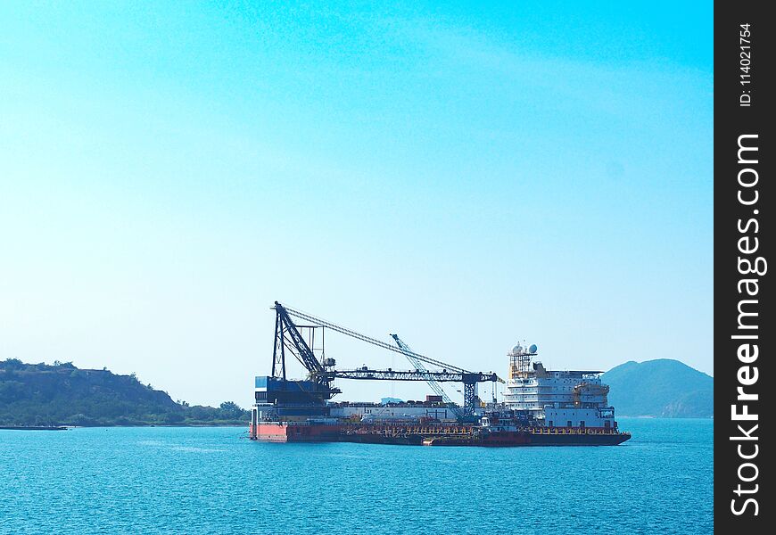 International ship docking in the sea