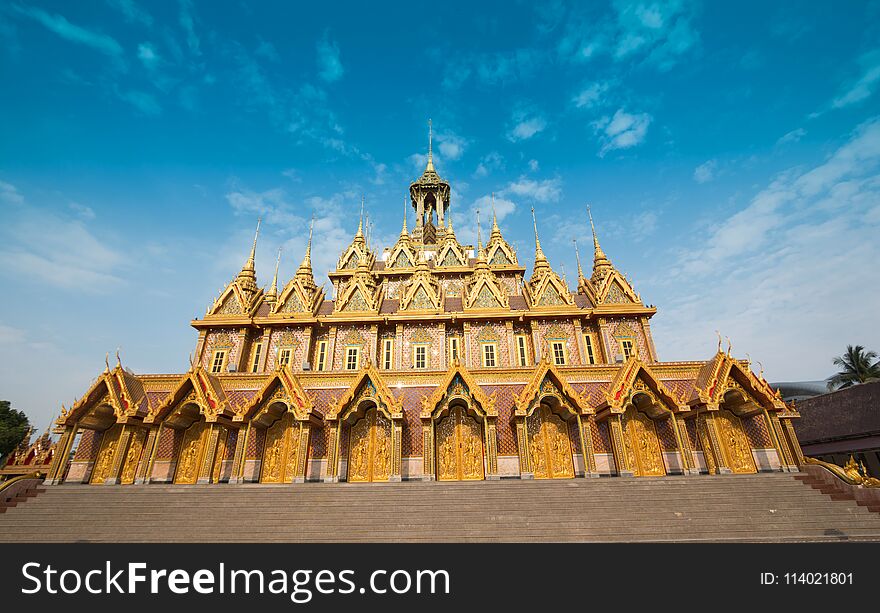 Golden sanctuaryTemple in Wat Tha Sung Uthai Thani