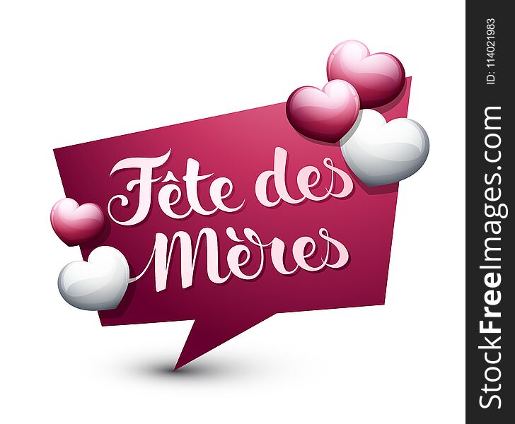 Mother’s Day in French : Fête des Mères. Vector illustration