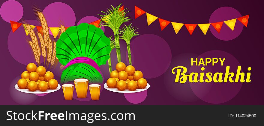 Illustration of a Background for Punjabi Festival Happy Baisakhi Celebration. Illustration of a Background for Punjabi Festival Happy Baisakhi Celebration.