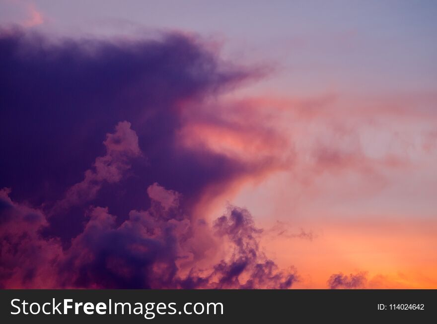 Abstract Nature Background. Dramatic And Moody Pink, Purple And