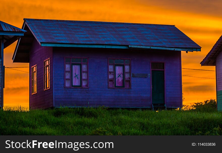 Countryside Neighborhood At Dawn