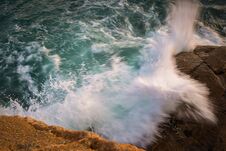 Beautiful Waves On The Spanish Mediterranean Ocean Stock Image