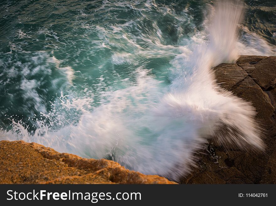 Beautiful waves on the Spanish mediterranean ocean.