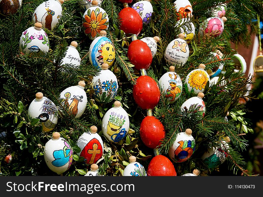 Christmas Decoration, Christmas Ornament, Tree, Easter Egg