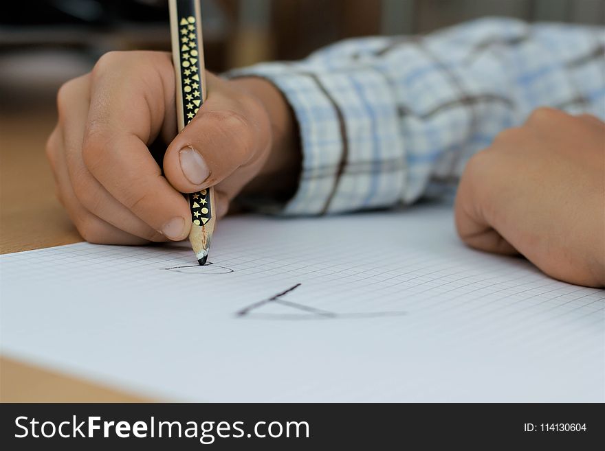 Office Supplies, Close Up, Finger, Writing