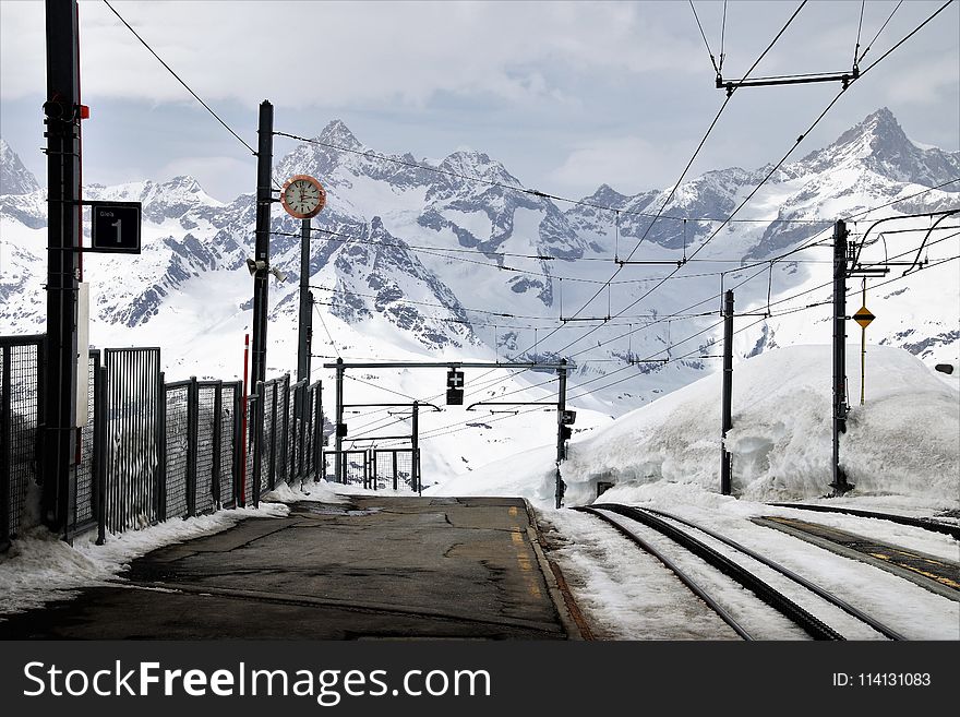Track, Transport, Snow, Mountain Range