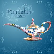 Islamic Celebration Background With Text Ramadan Kareem Royalty Free Stock Photos
