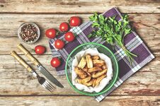 Dinner, Potatoes Potatoes Fried A Pan Food Rustic Spicy Ch Stock Image